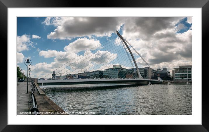 Samuel Beckett suspension bridge over the river Liffey in Dublin Framed Mounted Print by Frank Bach