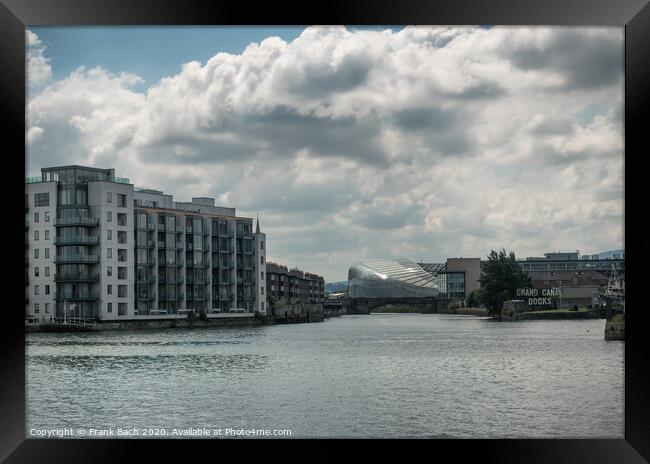 Docklands at the river Liffey in Dublin Framed Print by Frank Bach