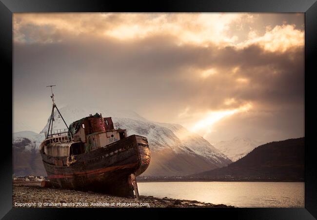 Stranded Trawler. Ben Nevis, Scotland Framed Print by Graham Binns