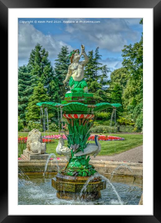 Water Fountain in Lichfield Park Framed Mounted Print by Kevin Ford