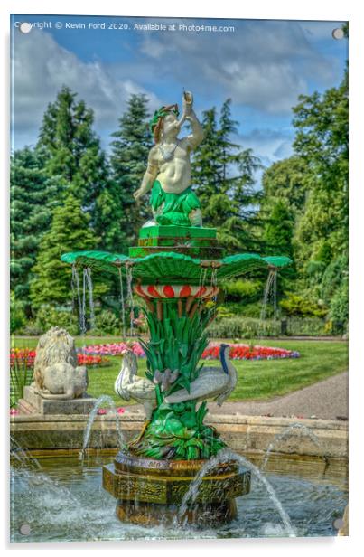 Water Fountain in Lichfield Park Acrylic by Kevin Ford