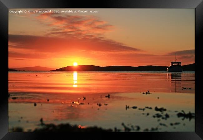 Sunset At Trondra, Shetland Framed Print by Anne Macdonald