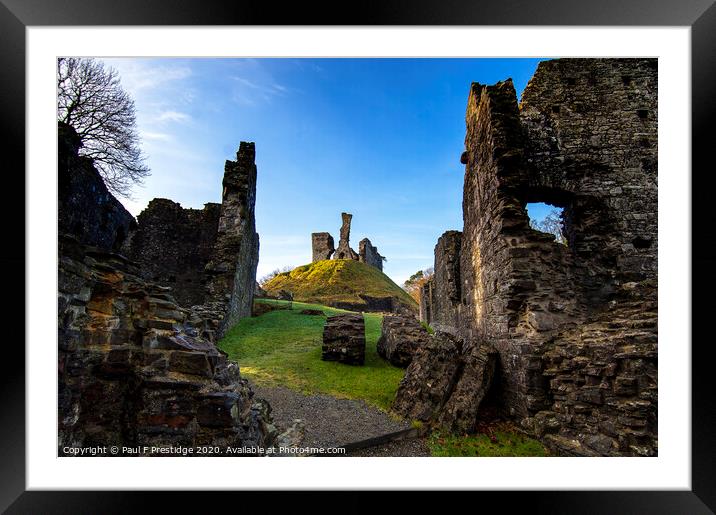 Okehampton Castle Ruins Framed Mounted Print by Paul F Prestidge