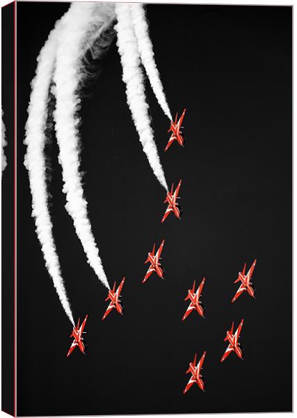 Reds on Black Canvas Print by Rory Trappe