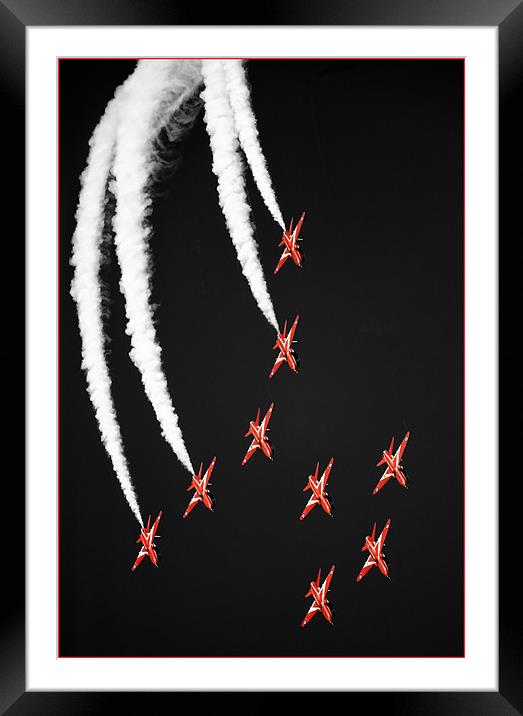 Reds on Black Framed Mounted Print by Rory Trappe