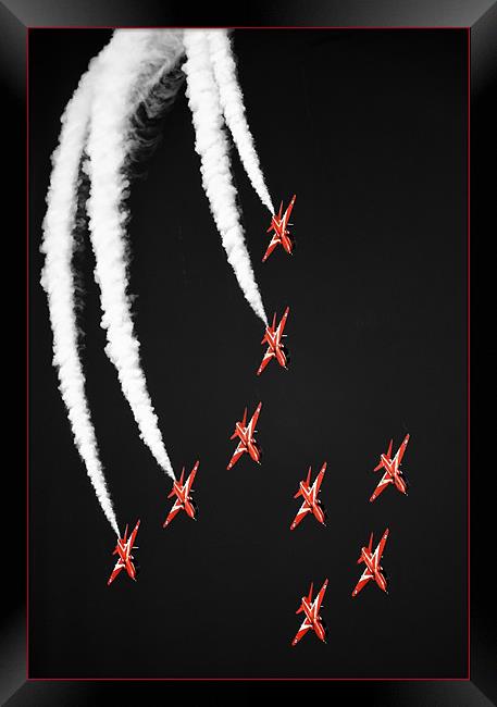Reds on Black Framed Print by Rory Trappe