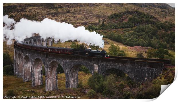 Jacobite at Glenfinnan Viaduct  Print by Gavin Liddle