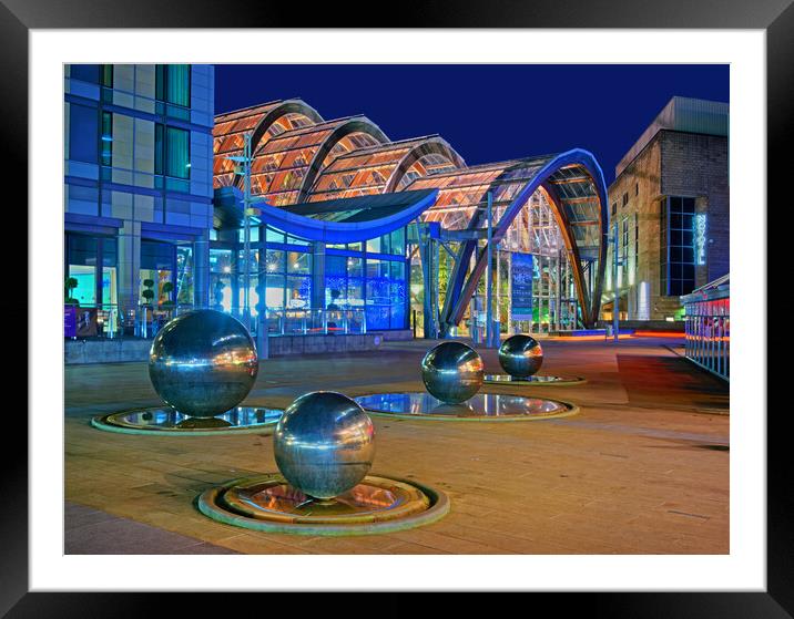 Winter Gardens and Millennium Square in Sheffield  Framed Mounted Print by Darren Galpin