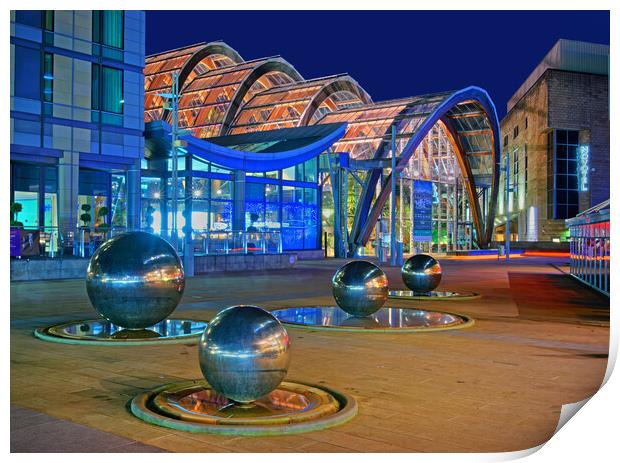 Winter Gardens and Millennium Square in Sheffield  Print by Darren Galpin