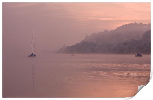 Afterglow on Llyn Tegid Print by Rory Trappe