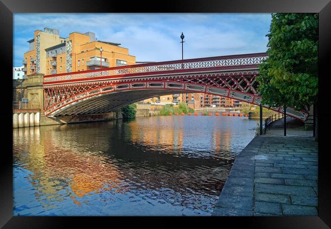 Crown Point Bridge & River Aire in Leeds  Framed Print by Darren Galpin