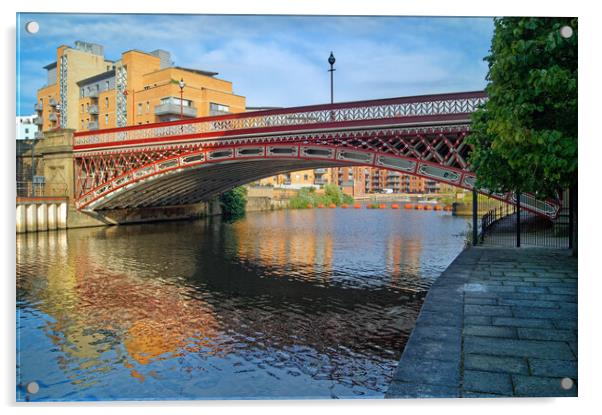 Crown Point Bridge & River Aire in Leeds  Acrylic by Darren Galpin