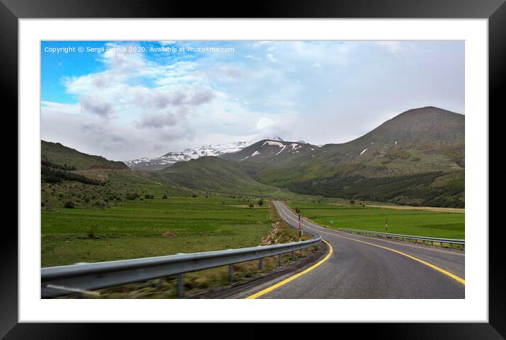 Road leading to the foot of Mount Erciyes in Turkey Framed Mounted Print by Sergii Petruk