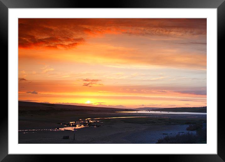 Sunset Over the Fleet Framed Mounted Print by Nicola Clark