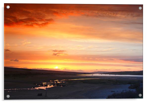Sunset Over the Fleet Acrylic by Nicola Clark