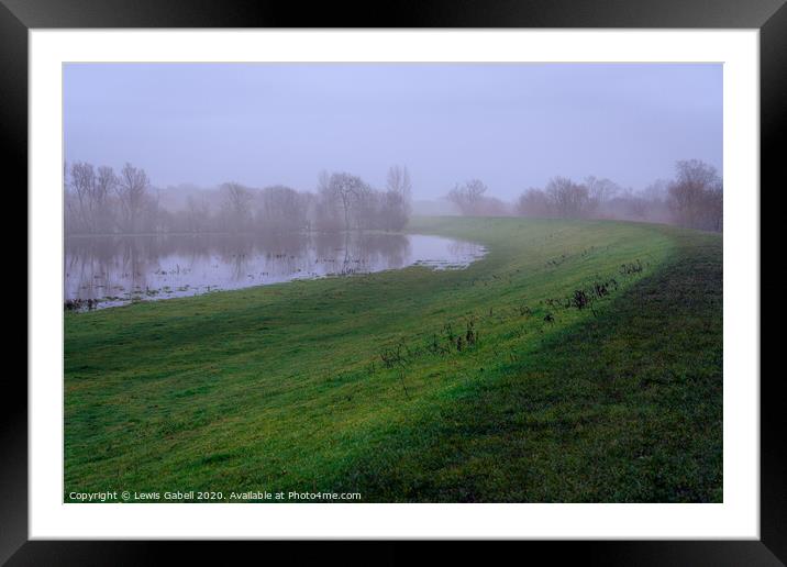 Foggy winter morning on the River Ouse Framed Mounted Print by Lewis Gabell