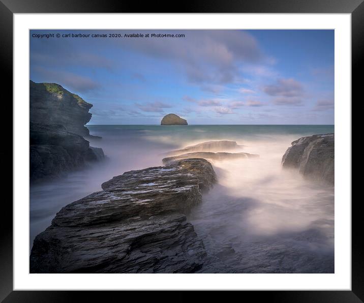 Gull Rock Framed Mounted Print by carl barbour canvas