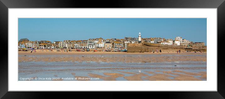 St Ives Harbour at Low Tide  Framed Mounted Print by Inca Kala