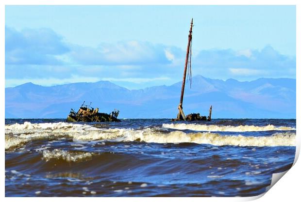 Kaffir shipwreck  at Ayr, Scotland. Print by Allan Durward Photography