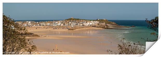 The Beach at St Ives Harbour Print by Inca Kala