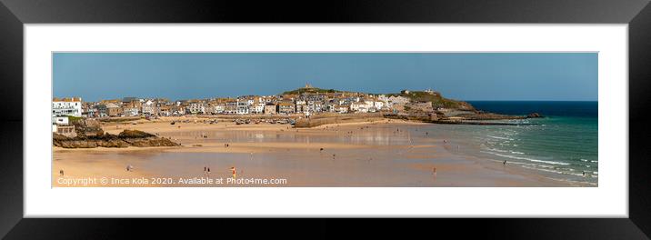 The Beach at St Ives Harbour Framed Mounted Print by Inca Kala
