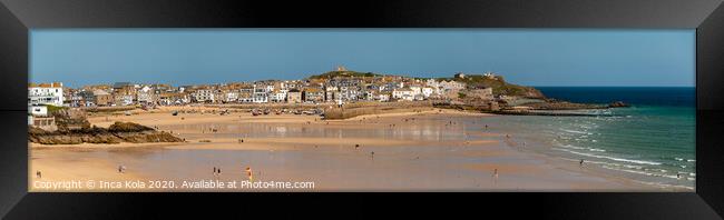 The Beach at St Ives Harbour Framed Print by Inca Kala