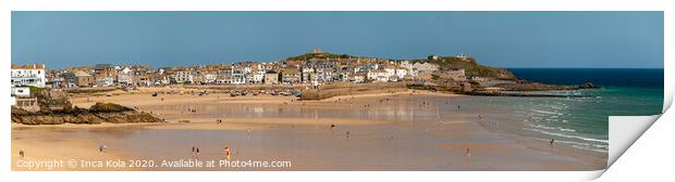 The Beach at St Ives Harbour Print by Inca Kala
