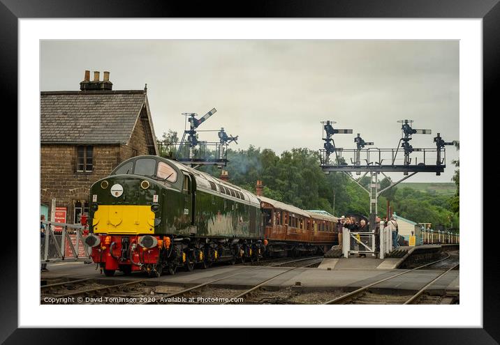Class 40 D213 Andania departs Grosmont  Framed Mounted Print by David Tomlinson