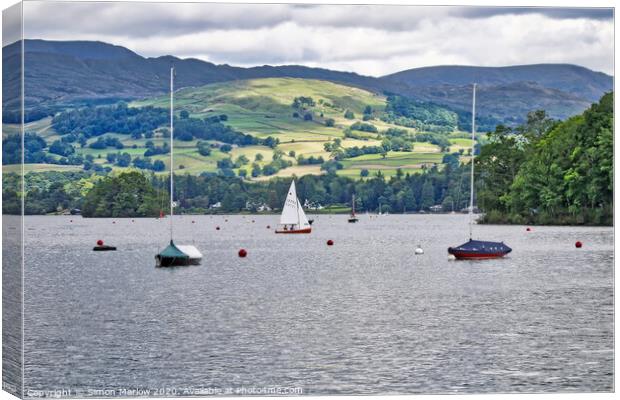 Boating on Lake Windermere Canvas Print by Simon Marlow