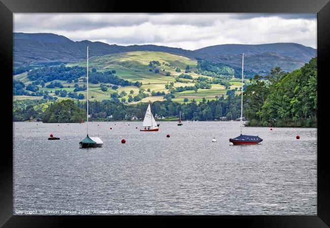 Boating on Lake Windermere Framed Print by Simon Marlow