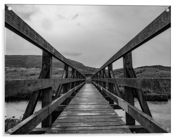 Black and White Bridge Acrylic by Jim Day