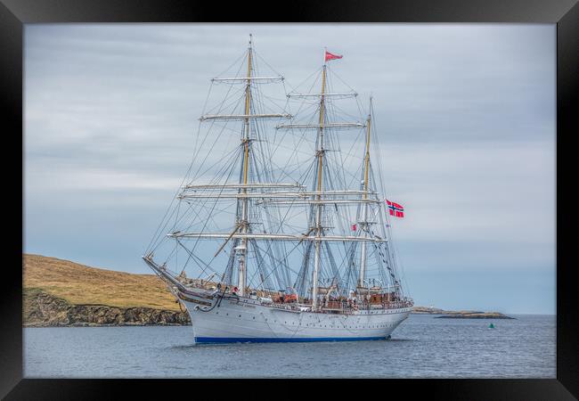 Historic Norwegian ship Framed Print by Richard Ashbee