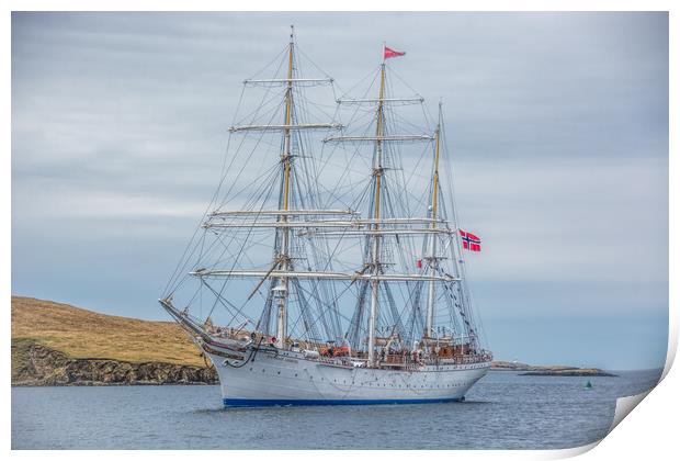 Historic Norwegian ship Print by Richard Ashbee