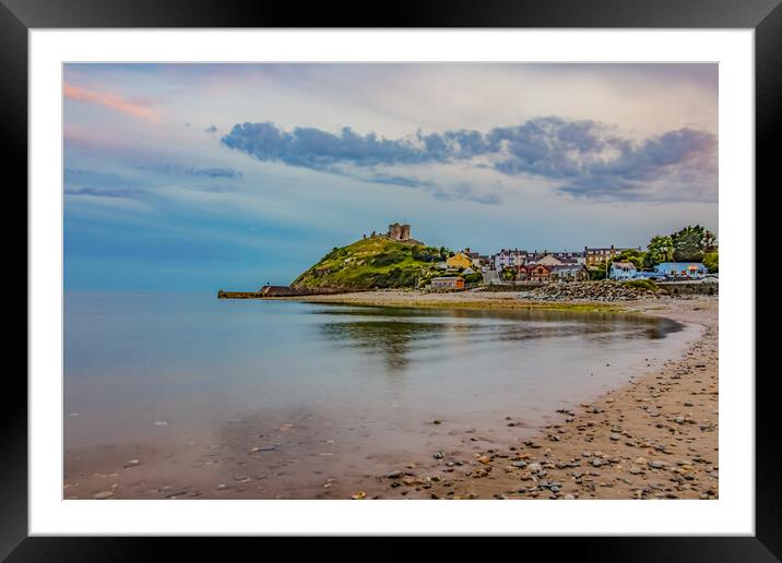 Criccieth beach , North Wales.  Framed Mounted Print by Ian Stone