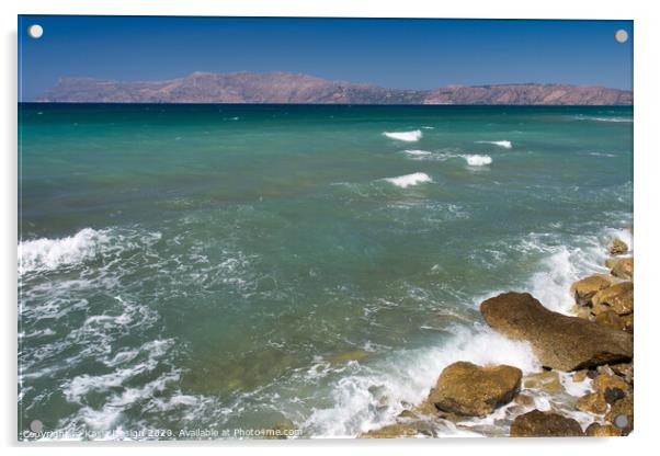 Waves on a Roll, Kissamos, Crete, Greece Acrylic by Kasia Design