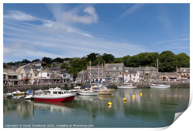 Summer at Padstow  Harbour- Cornwall Print by David Tomlinson