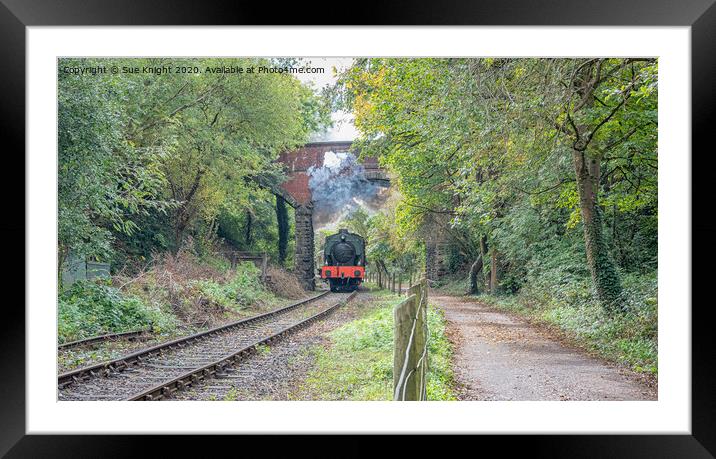 Steam Train leaving Bitton, Avon Valley Railway Framed Mounted Print by Sue Knight