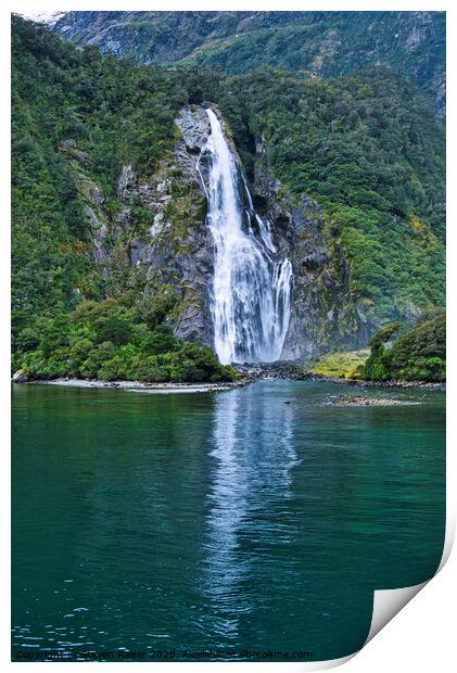 Lady Bowen Falls, Milford Sound, New Zealand Print by Steven Ralser