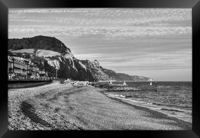 Sidmouth beach Framed Print by Chris Day
