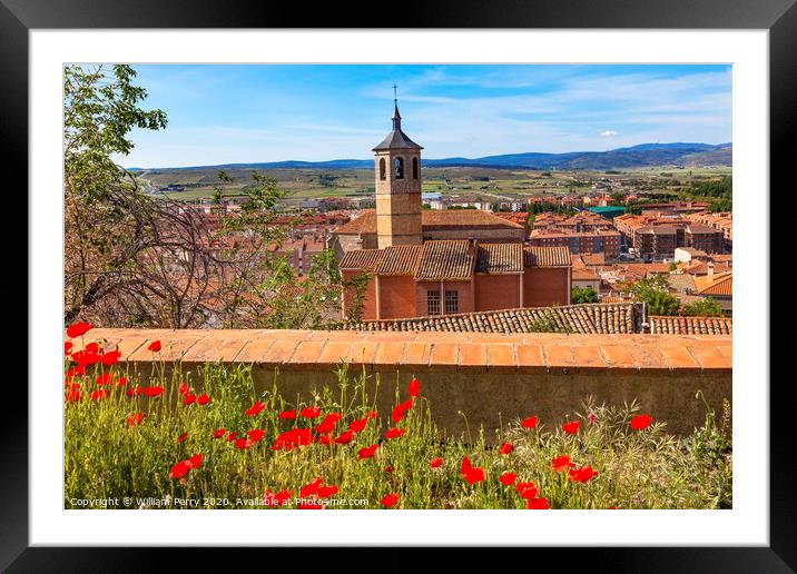 Convent Santa Maria Avila Ancient Medieval City  Castile Spain Framed Mounted Print by William Perry