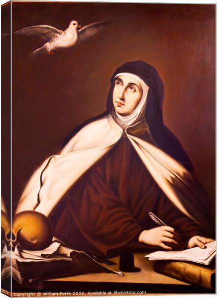 Saint Teresa Painting Convento de Santa Teresa Avila Castile Spain Canvas Print by William Perry