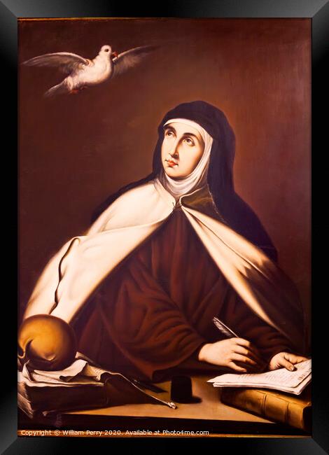 Saint Teresa Painting Convento de Santa Teresa Avila Castile Spain Framed Print by William Perry