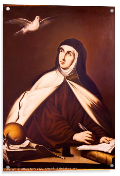 Saint Teresa Painting Convento de Santa Teresa Avila Castile Spain Acrylic by William Perry