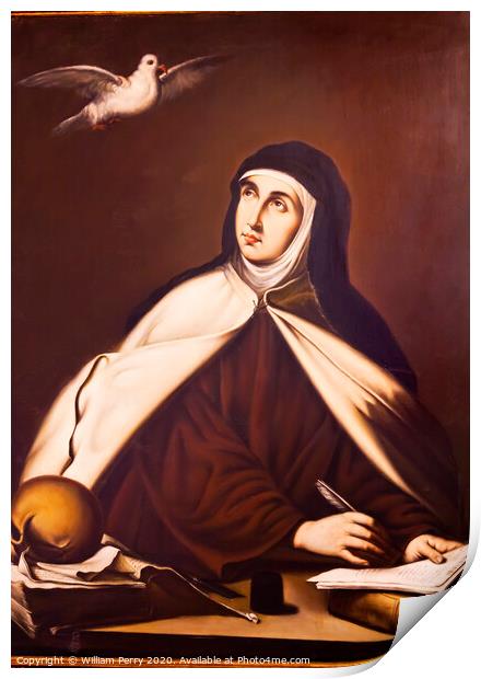 Saint Teresa Painting Convento de Santa Teresa Avila Castile Spain Print by William Perry