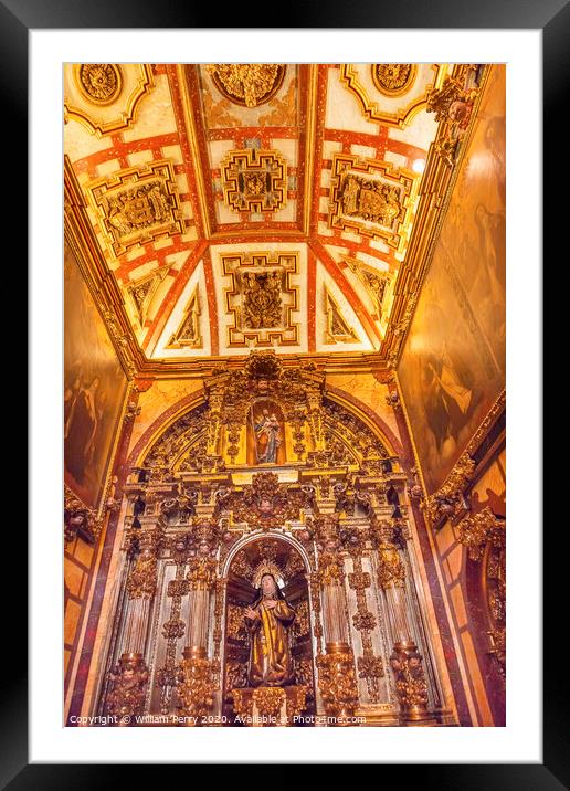 Convento de Santa Teresa Basilica Altar Avila Castile Spain Framed Mounted Print by William Perry