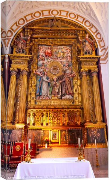 Convento de Santa Teresa Basilica Altar Avila Castile Spain Canvas Print by William Perry