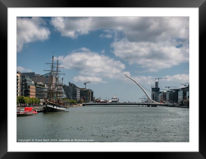 Docklands at the river Liffey in Dublin Framed Mounted Print by Frank Bach