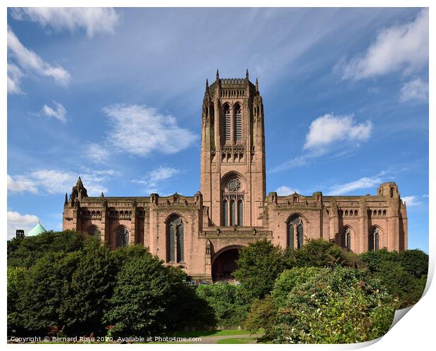 Liverpool Anglican Cathedral Print by Bernard Rose Photography