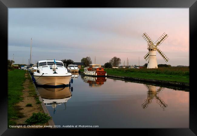 Dawn at Thurne mill Framed Print by Christopher Keeley