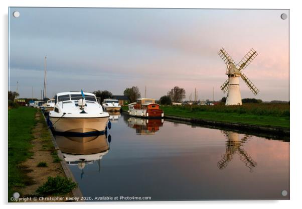 Dawn at Thurne mill Acrylic by Christopher Keeley